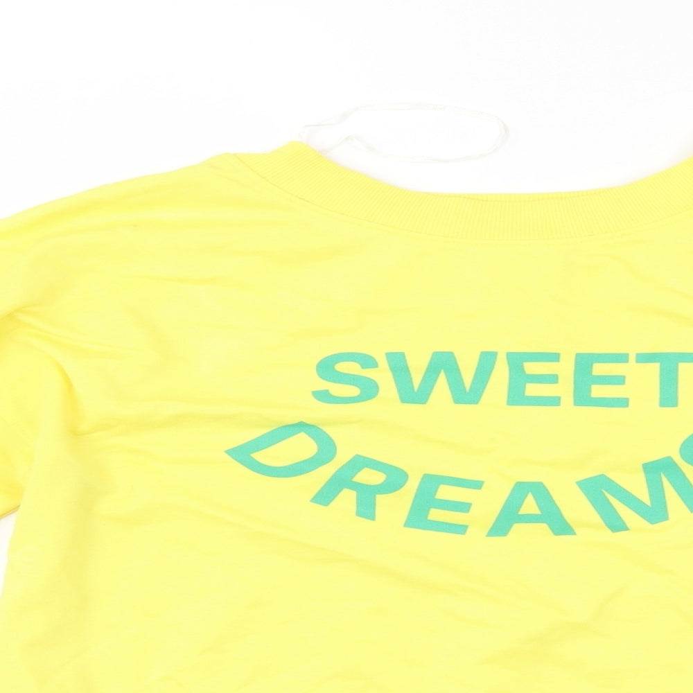 Time To Dream Womens Yellow   Pullover Sweatshirt Size M