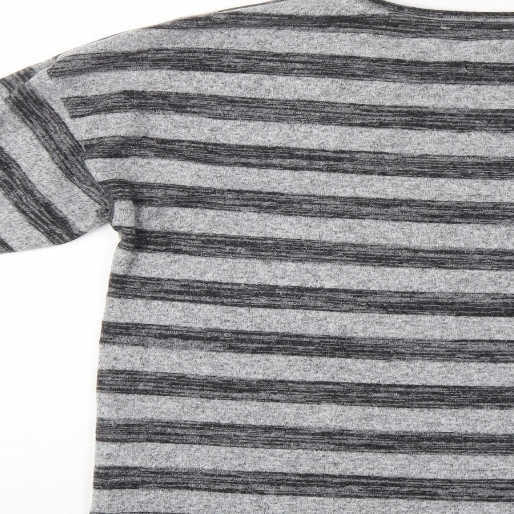 Papaya Womens Grey Striped  Pullover Jumper Size M