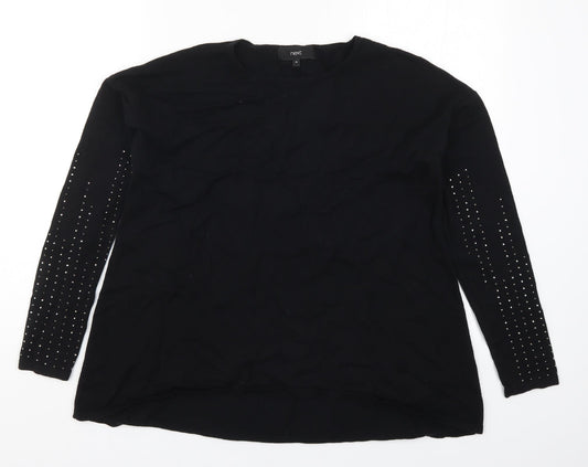 NEXT Womens Black  Knit Pullover Jumper Size 10