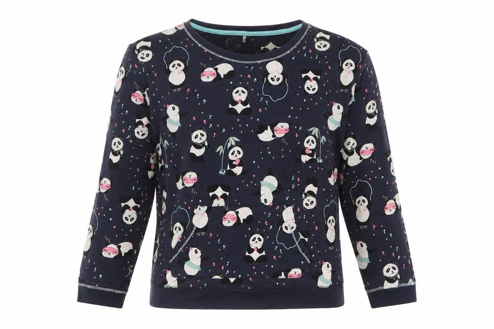 George Womens Blue Solid  Top Pyjama Top Size 8  - Pandas