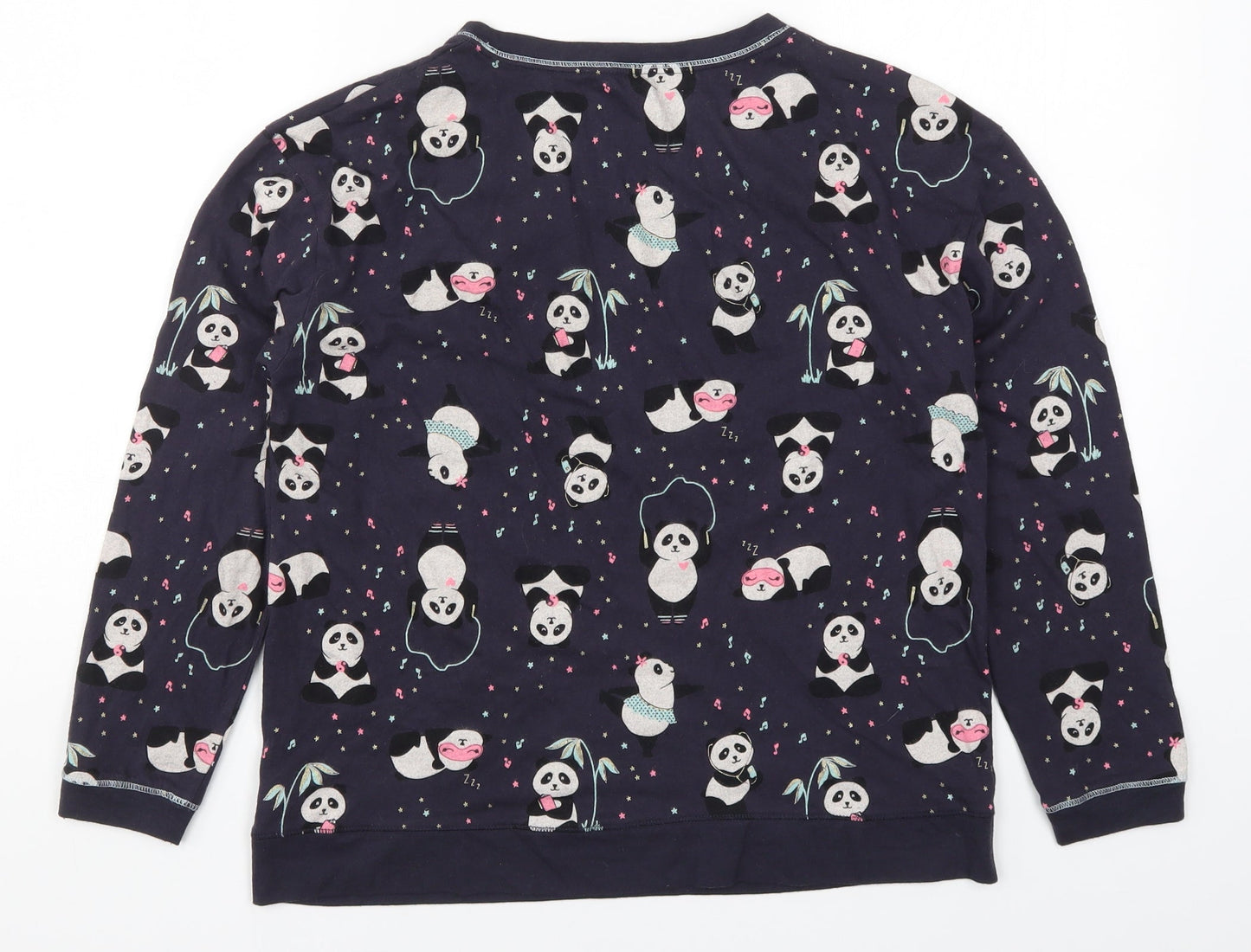 George Womens Blue Solid  Top Pyjama Top Size 8  - Pandas