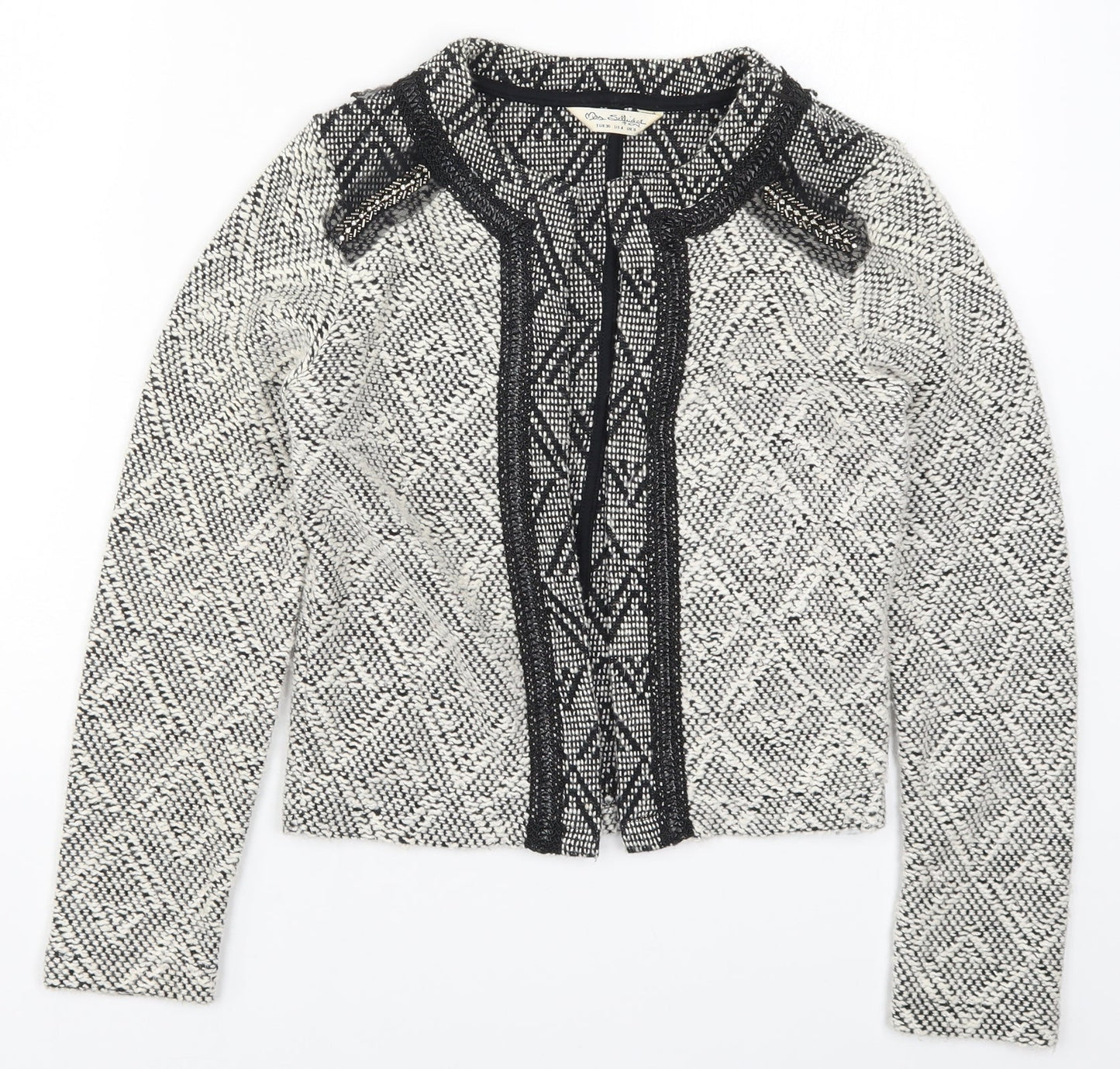 Miss Selfridge Womens Grey Argyle/Diamond  Jacket  Size 8