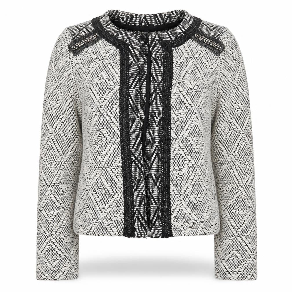 Miss Selfridge Womens Grey Argyle/Diamond  Jacket  Size 8