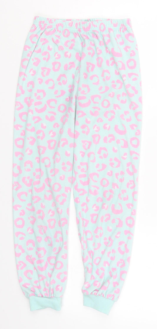 Primark Girls Blue Animal Print  Sweatpants Trousers Size 8-9 Years - Pink Pyjamas