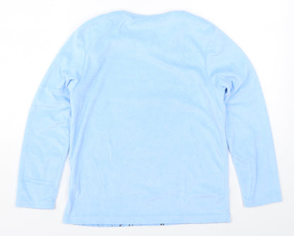 Preloved Primark Girls Blue Solid  Top Pyjama Top Size 9-10 Years  - Elsa Frozen - Back