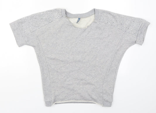 Evie Womens Grey   Pullover Sweatshirt Size 10