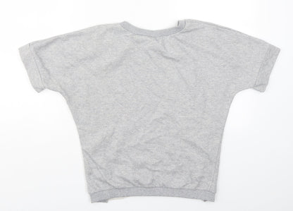 Back view of Evie women’s grey pullover sweatshirt, size UK 10