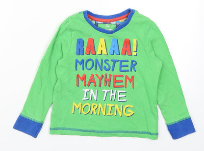 Tu Boys Green Solid   Pyjama Top Size 2-3 Years  - RAAAA! Monster Mayhem in the Morning