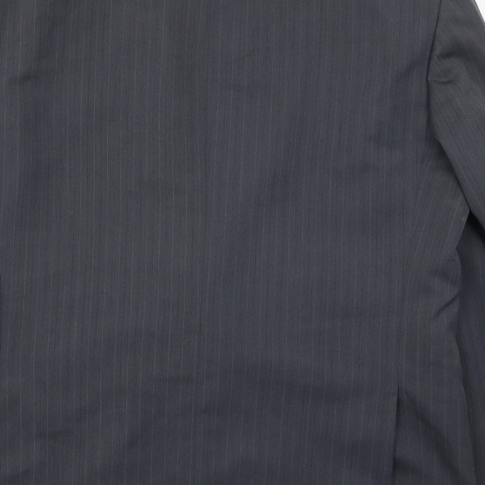 Greenwoods Mens Grey Striped  Jacket Suit Jacket Size 44