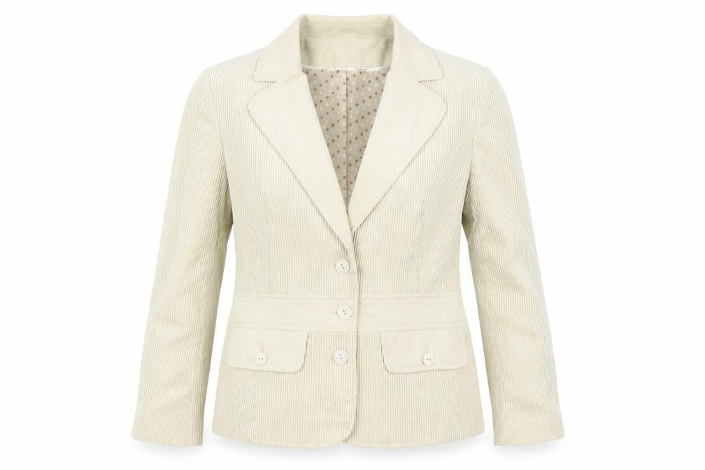 Klass Womens Beige  Corduroy Jacket  Size 12