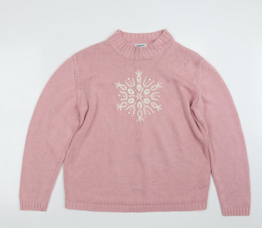 Damart Womens Pink  Knit Pullover Jumper Size 14