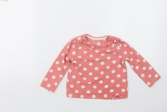 TU Girls Pink Polka Dot  Basic T-Shirt Size 12-18 Months
