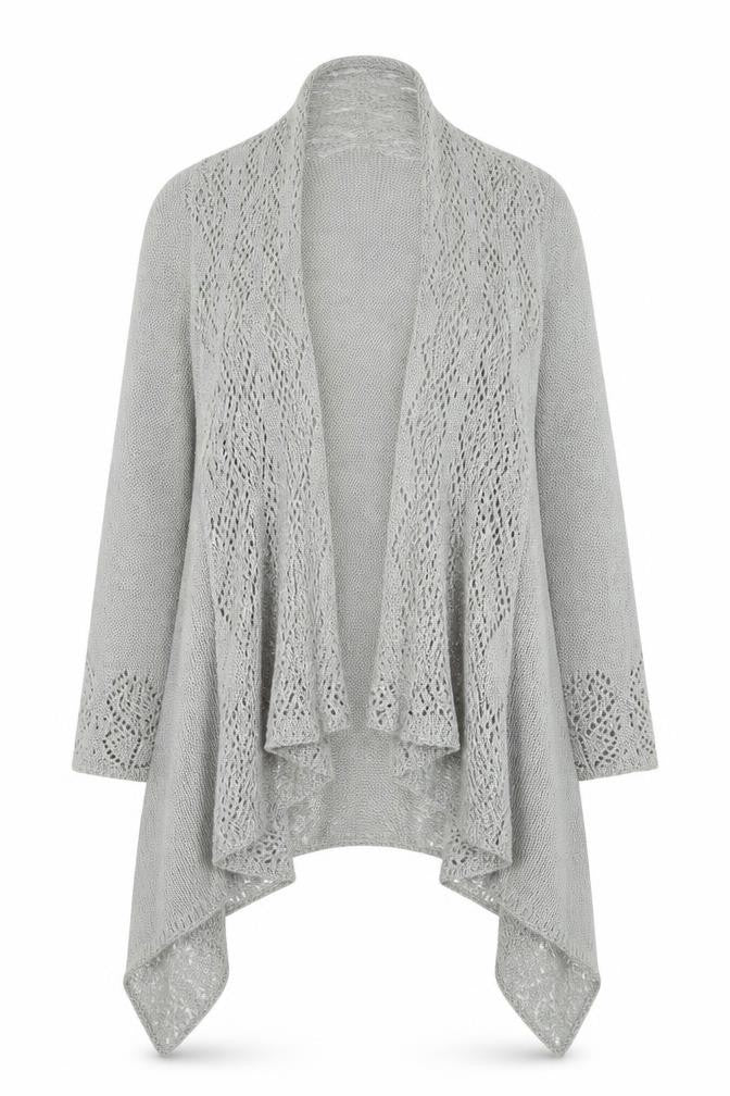 Soon Womens Grey  Knit Cardigan Jumper Size S