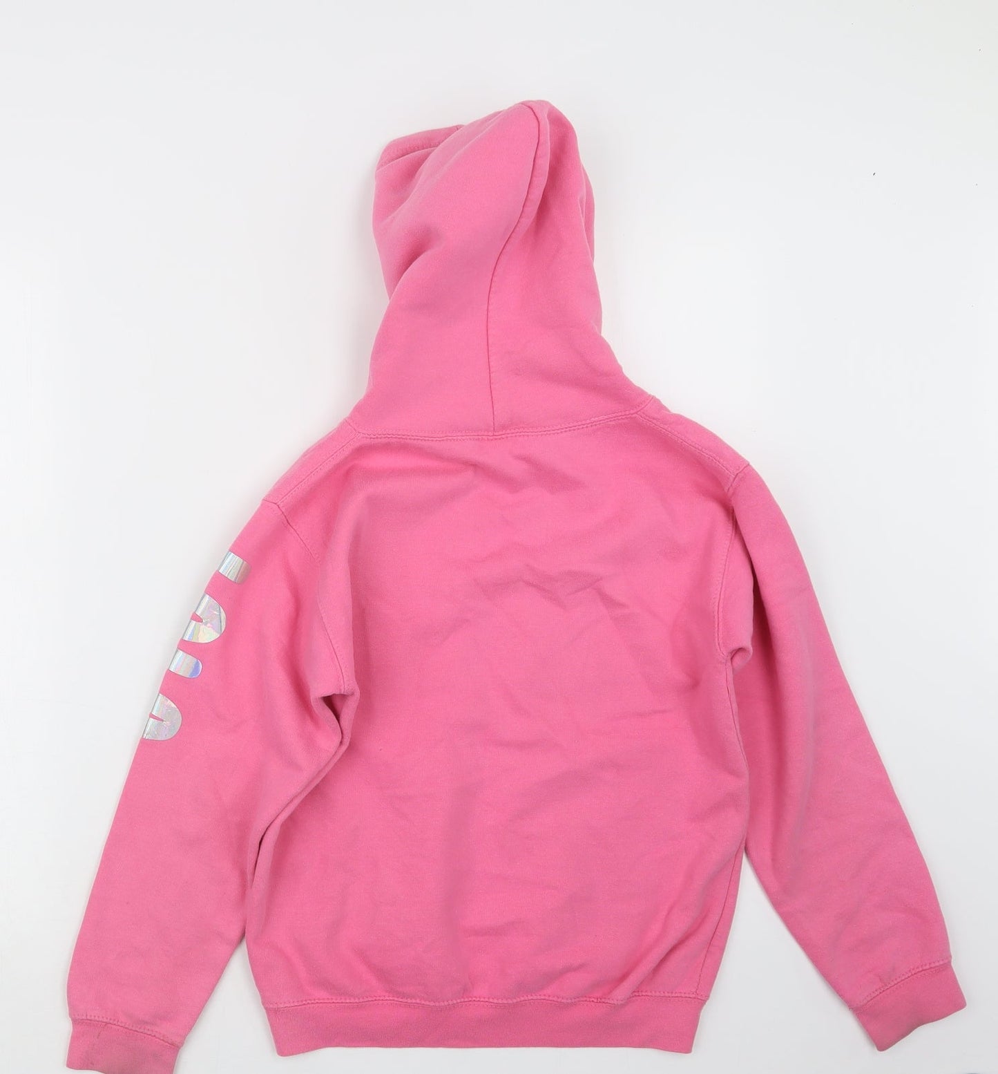 Awdis Girls Pink   Pullover Hoodie Size 9-10 Years