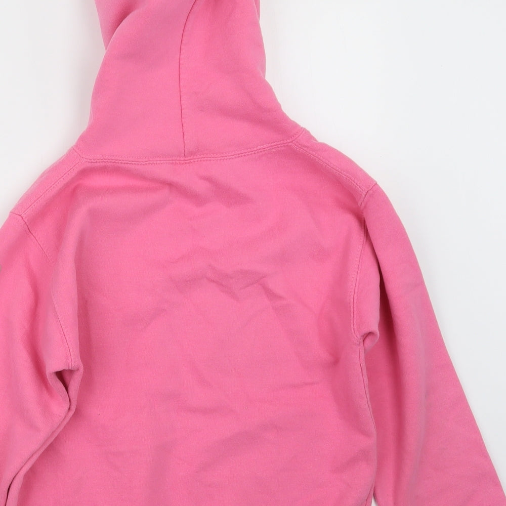 Awdis Girls Pink   Pullover Hoodie Size 9-10 Years