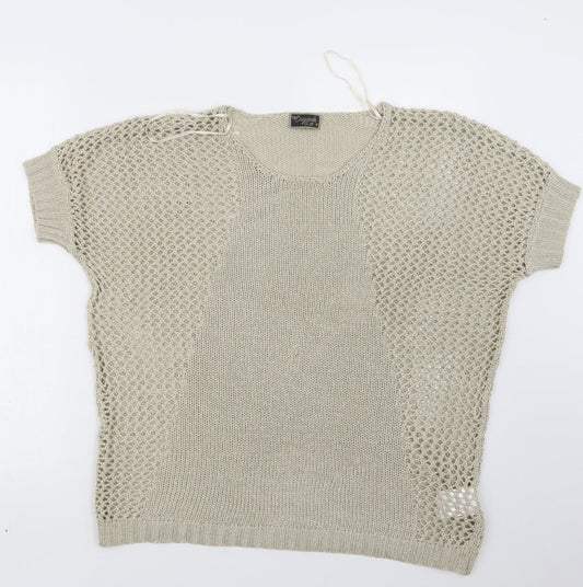 Originals Womens Beige  Knit Pullover Jumper Size M