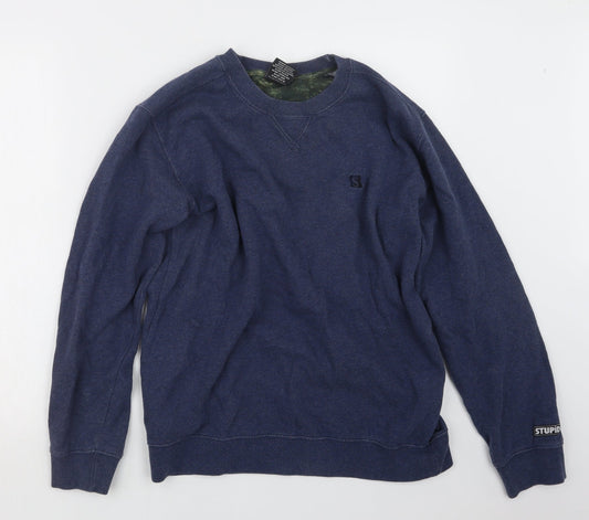 Stupid Mens Blue   Pullover Jumper Size M