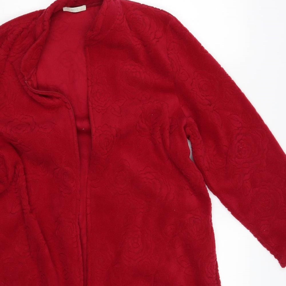 M&S Womens Red Floral  Overcoat Coat Size 12
