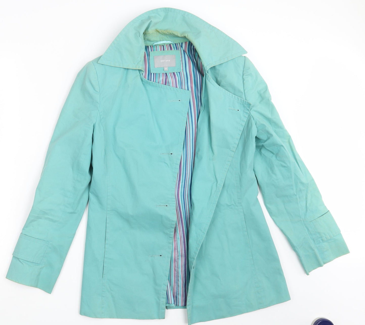 Per Una Womens Green   Trench Coat Coat Size 8