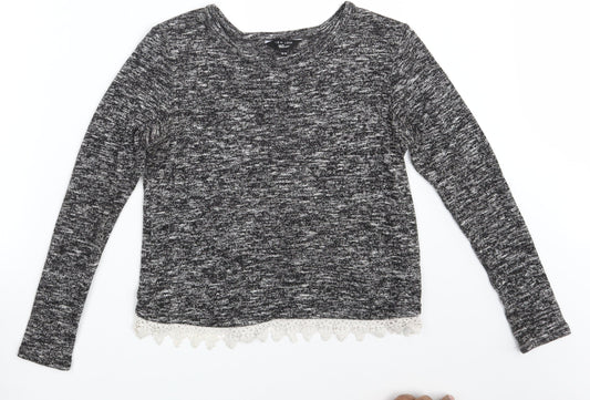 New Look Girls Black   Pullover Sweatshirt Size 12-13 Years
