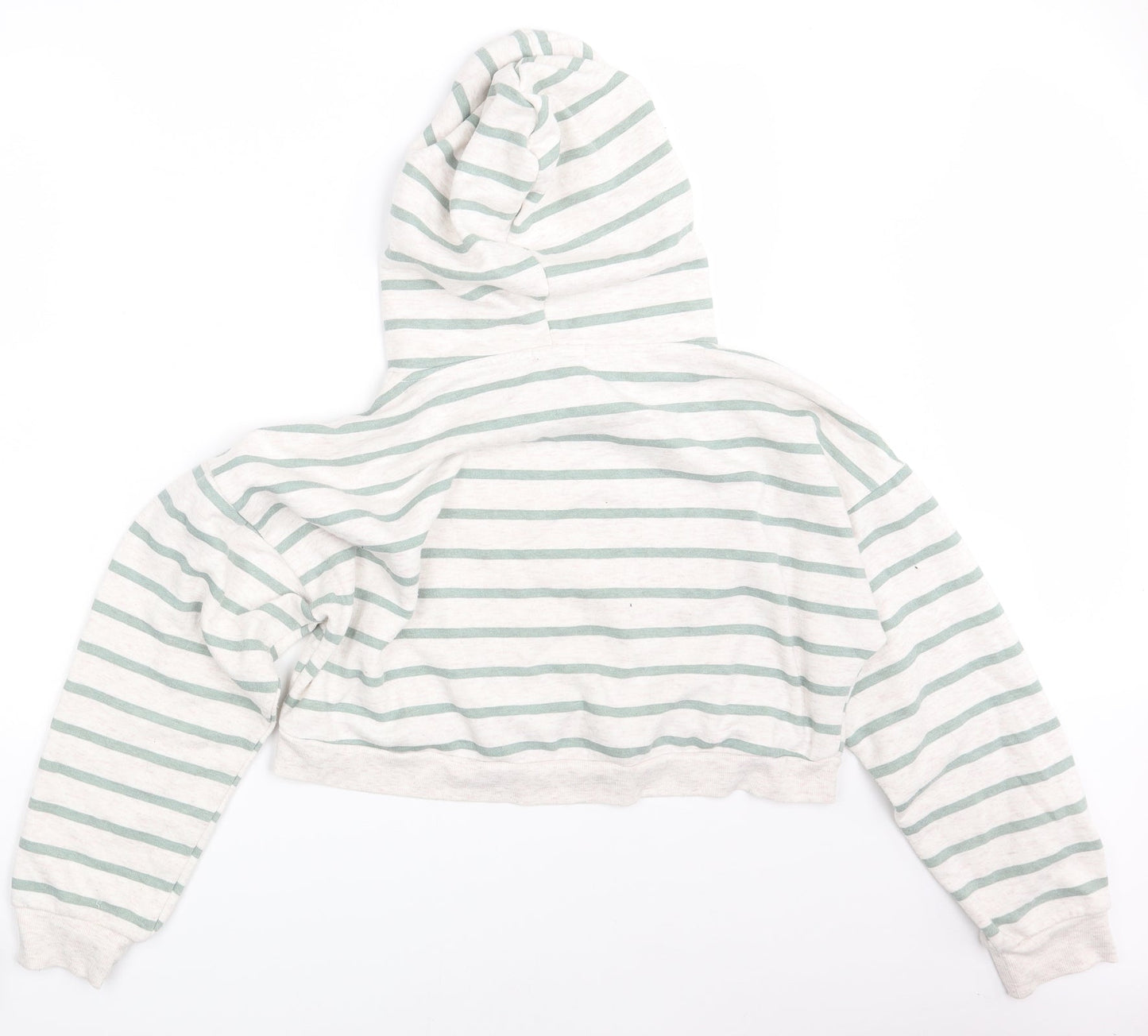 Primark Womens White Striped  Pullover Hoodie Size 12