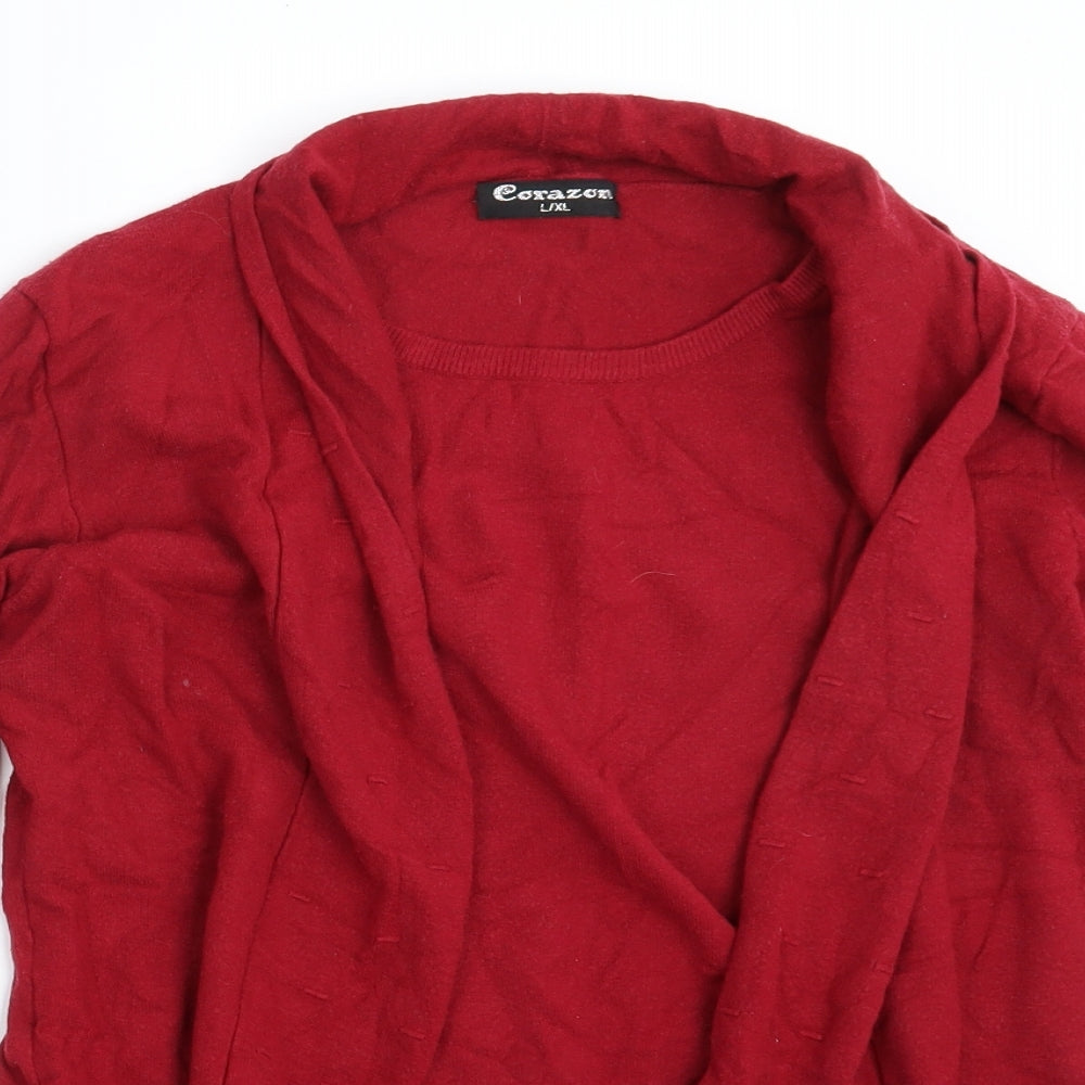 CORAZON Womens Red   Pullover Jumper Size L