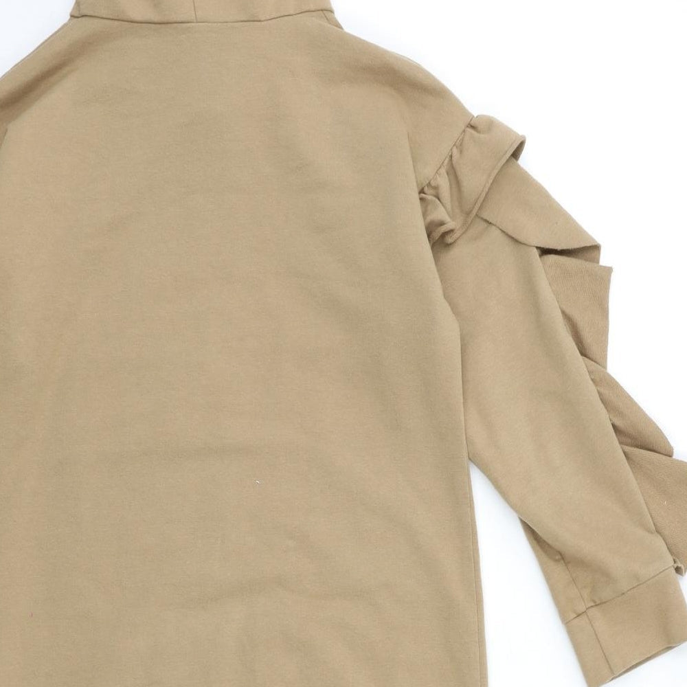 Preworn Girls Beige   Pullover Hoodie Size 11 Years