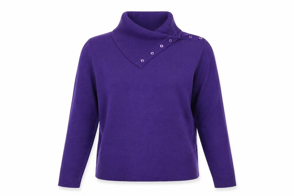 Debbie Morgan Womens Purple  Knit Pullover Jumper Size M