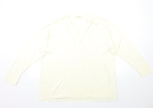 Marks and Spencer Womens White  Knit Pullover Jumper Size 20