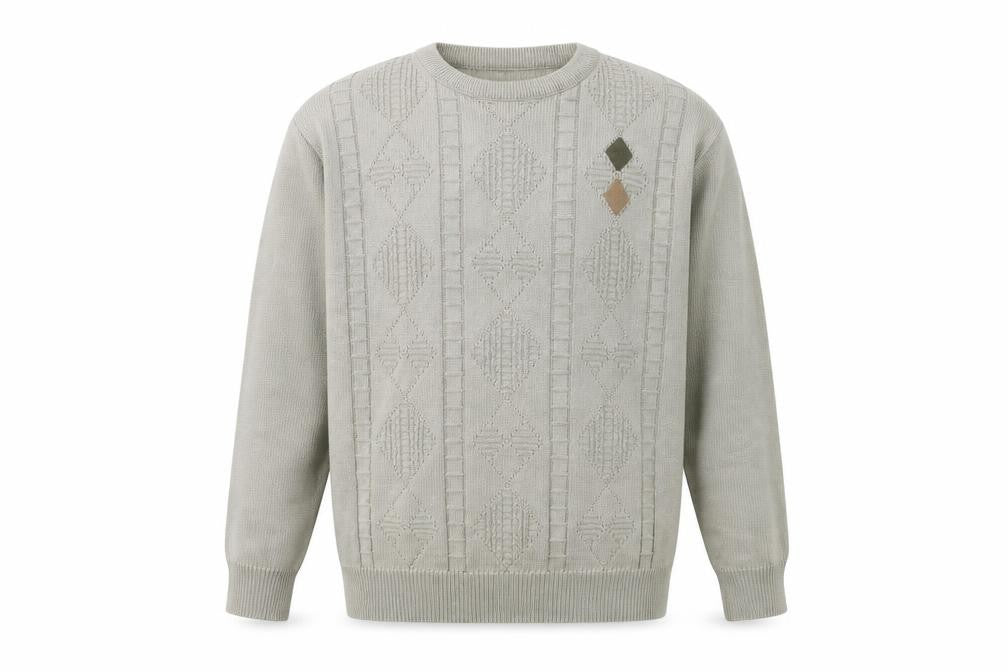 EWM Mens Grey  Knit Pullover Jumper Size L