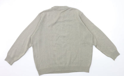 EWM Mens Grey  Knit Pullover Jumper Size L