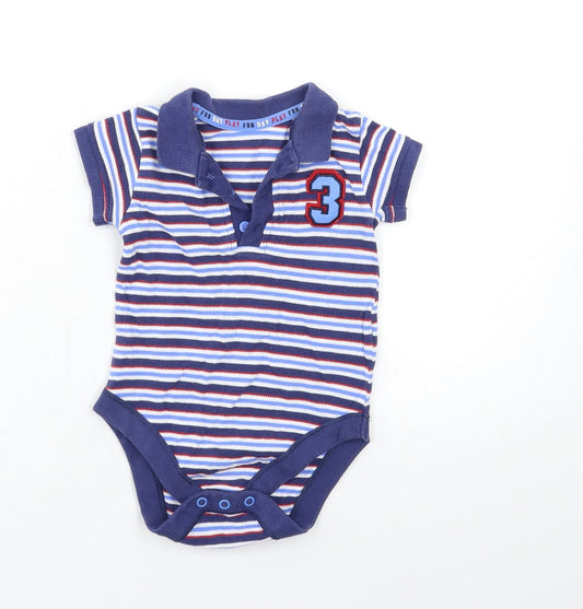 Marks and Spencer Baby Blue Striped  Babygrow One-Piece Size 9-12 Months