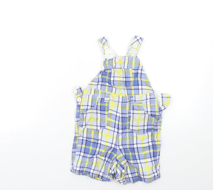 Additional front view of Next Baby Blue Check Cargo Trousers, size 9-12, Months