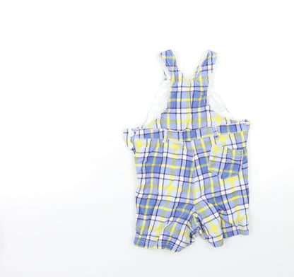 Back view of Next Baby Blue Check Cargo Trousers, size 9-12, Months