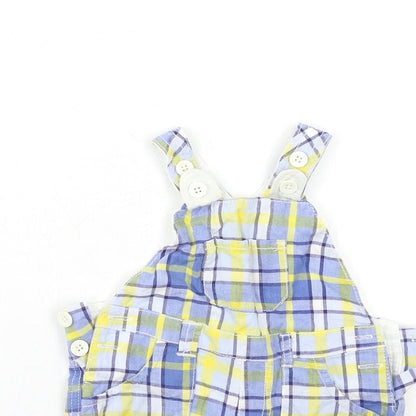 Close-up detail of Next Baby Blue Check Cargo Trousers, size 9-12, Months