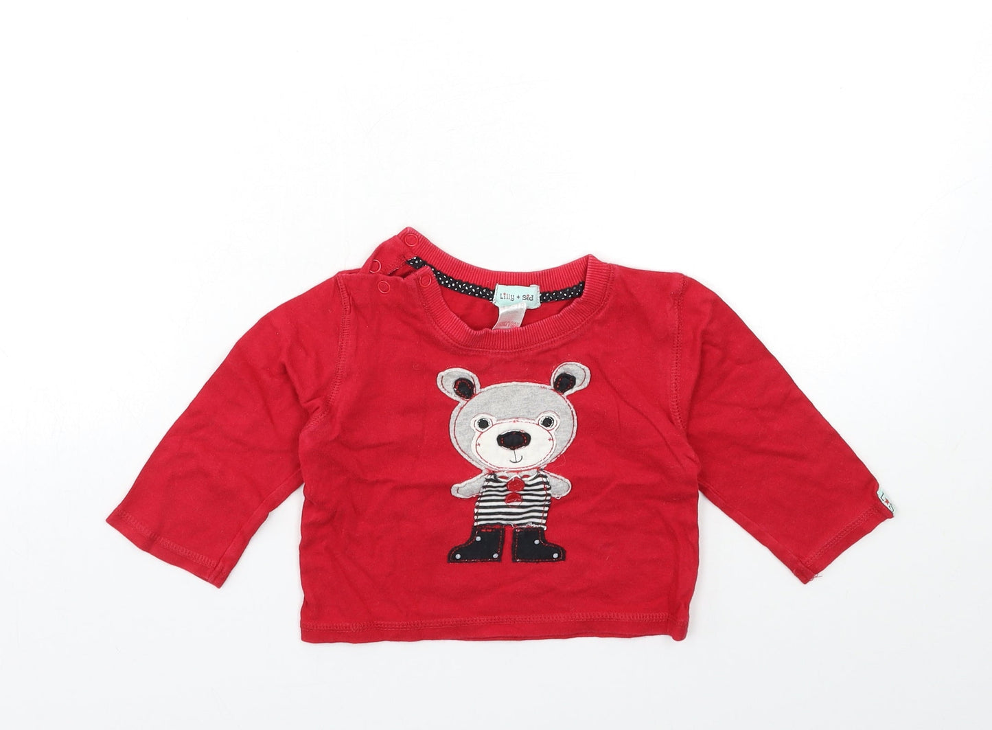 lily & Sid Baby Red   Basic T-Shirt Size 12-18 Months