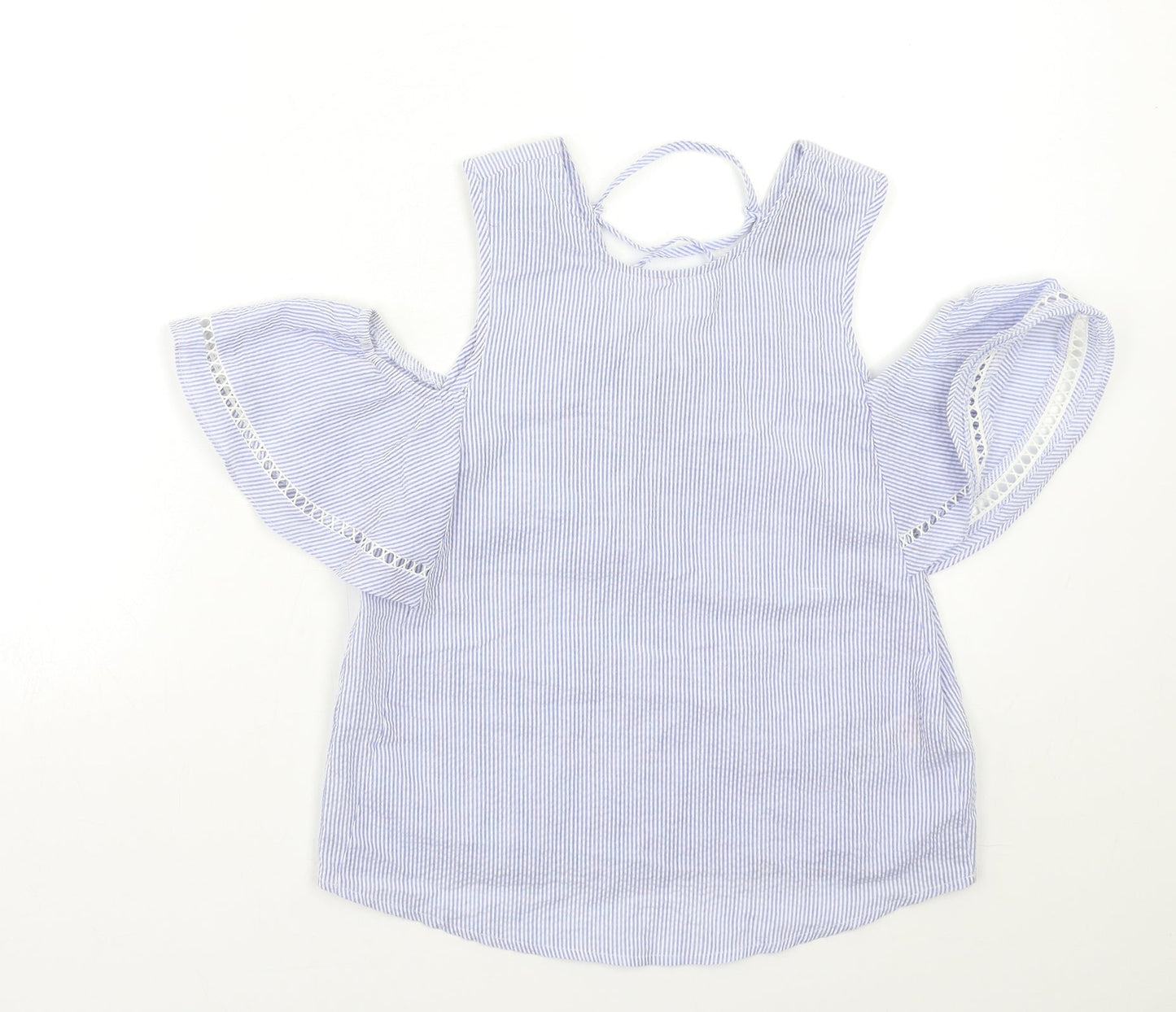 New Look Womens Blue Striped  Basic Blouse Size 6
