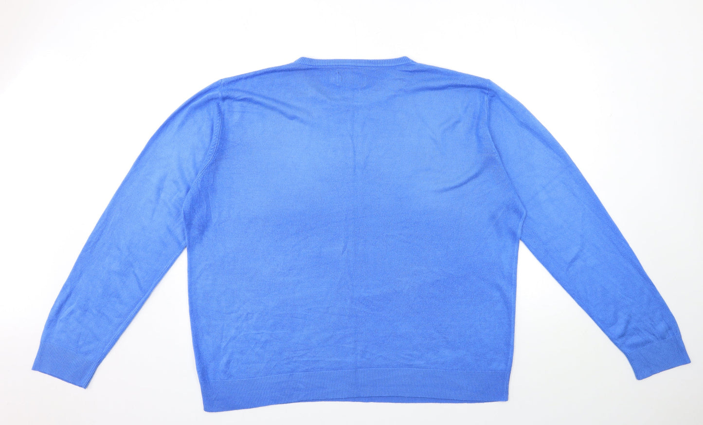 Atlantic Bay Mens Blue  Knit Pullover Jumper Size 2XL