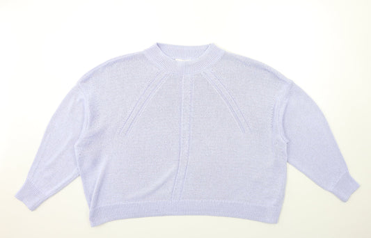 Per Una Womens Blue  Knit Pullover Jumper Size XL