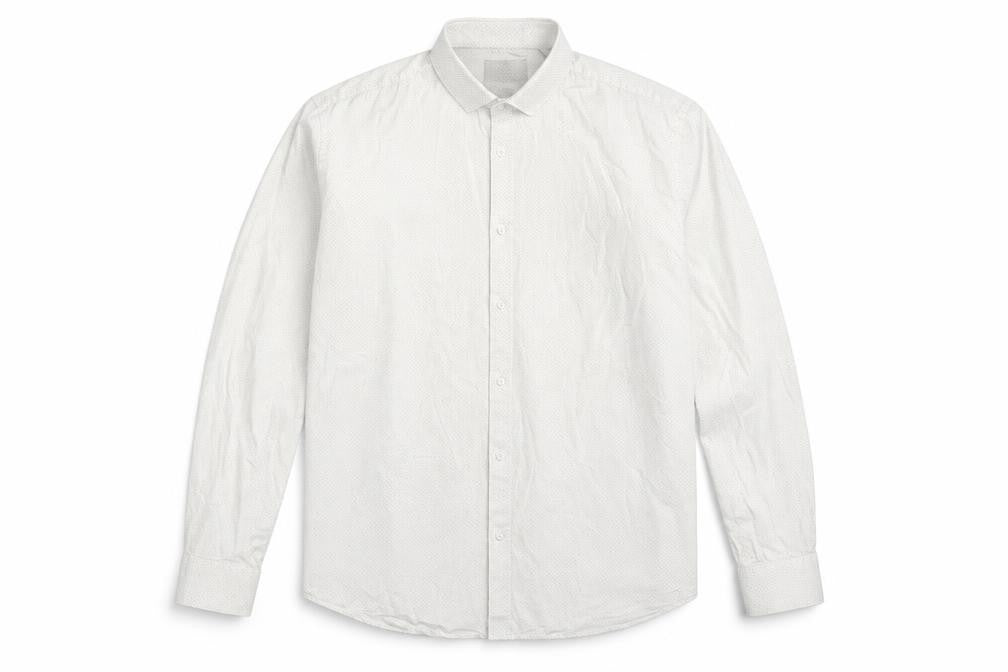 Taylor & Wright Mens White Polka Dot   Button-Up Size 16.5