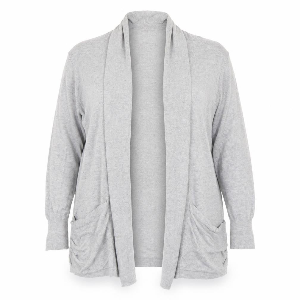 TU Womens Grey  Knit Cardigan Jumper Size 16