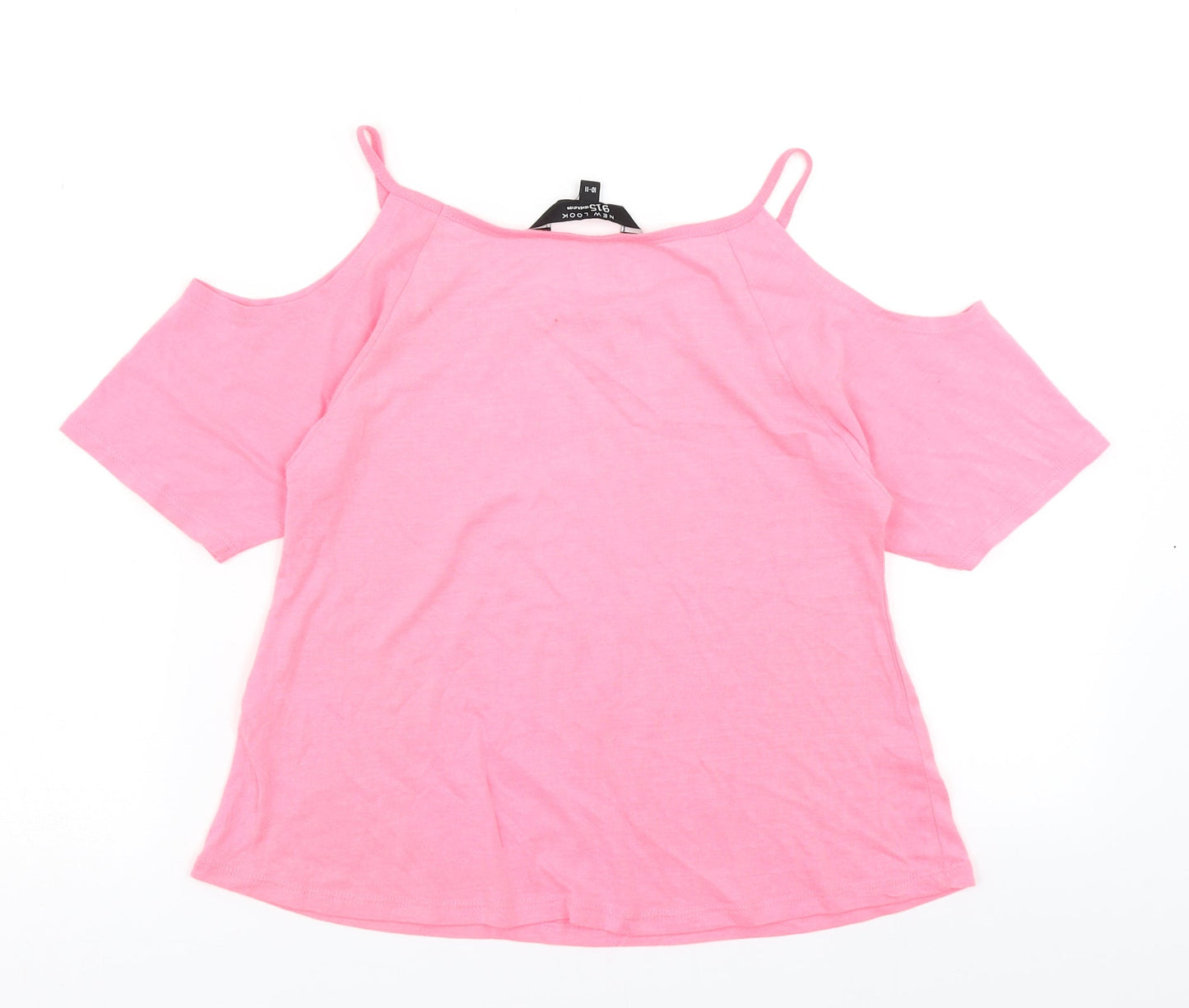 915 Generation Girls Pink   Basic T-Shirt Size 10-11 Years  - Cold shoulder
