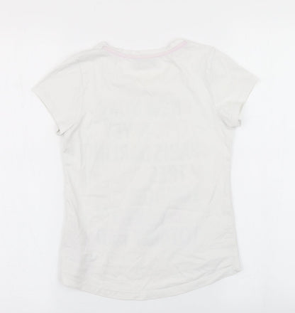 Back view of Marks & Spencer girls’ white basic t-shirt, size 8-9, years