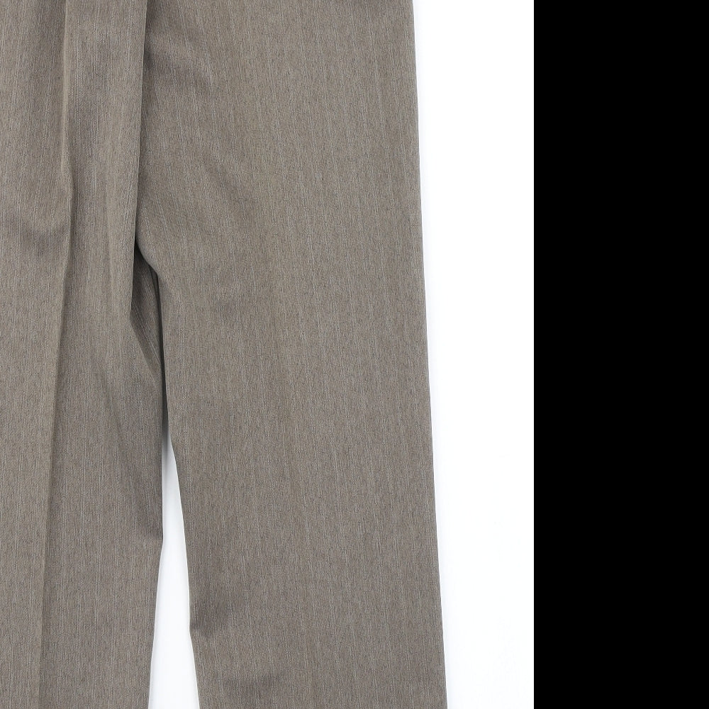 BM Womens Brown Striped  Dress Pants Trousers Size 12 L25 in