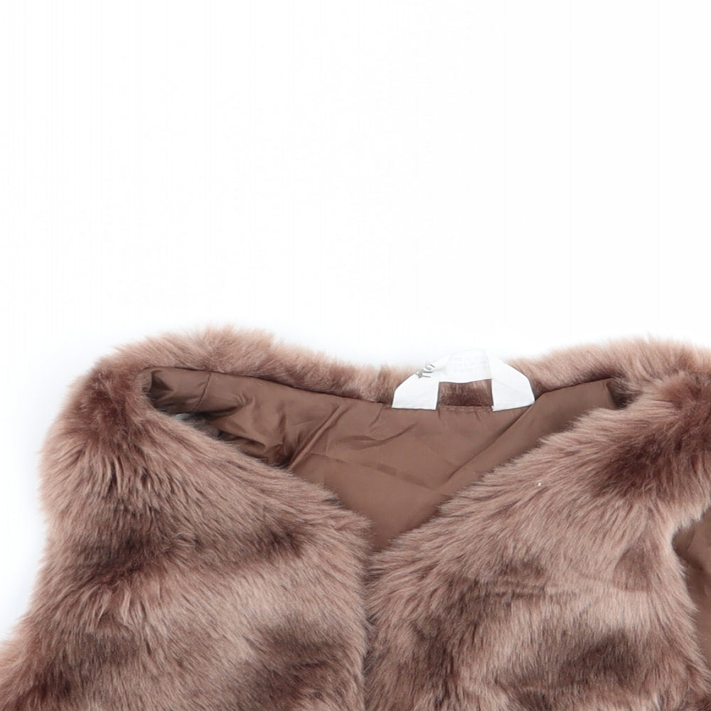 H&M Girls Brown   Gilet Coat Size 2-3 Years