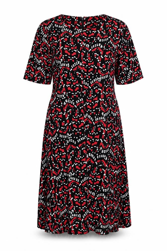 Warehouse Womens Multicoloured Geometric  Fit & Flare  Size 12
