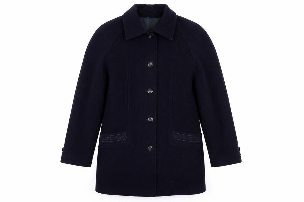 Preworn Womens Blue   Overcoat Coat Size 14