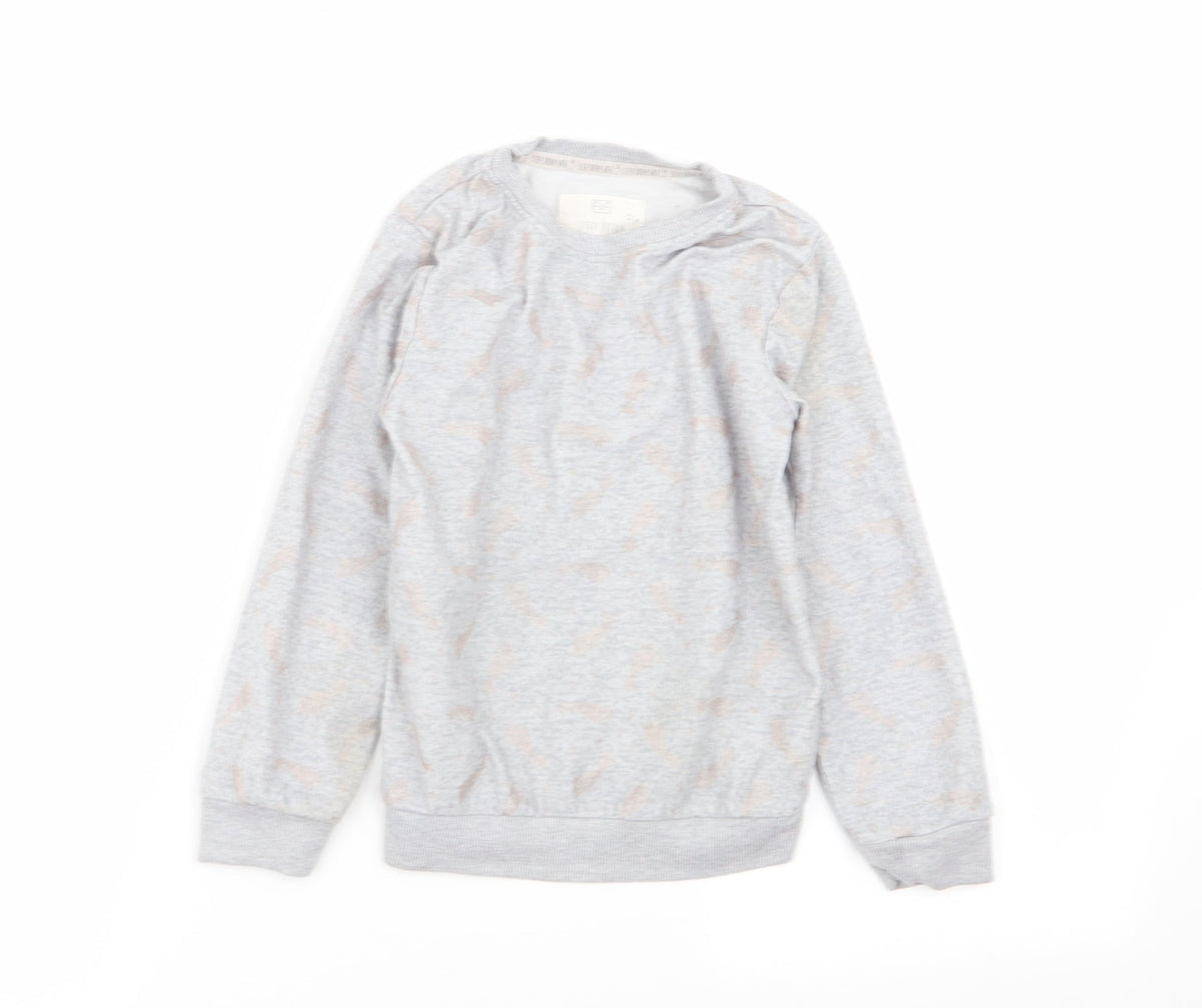 F&F Girls Grey Solid  Top Pyjama Top Size 5-6 Years