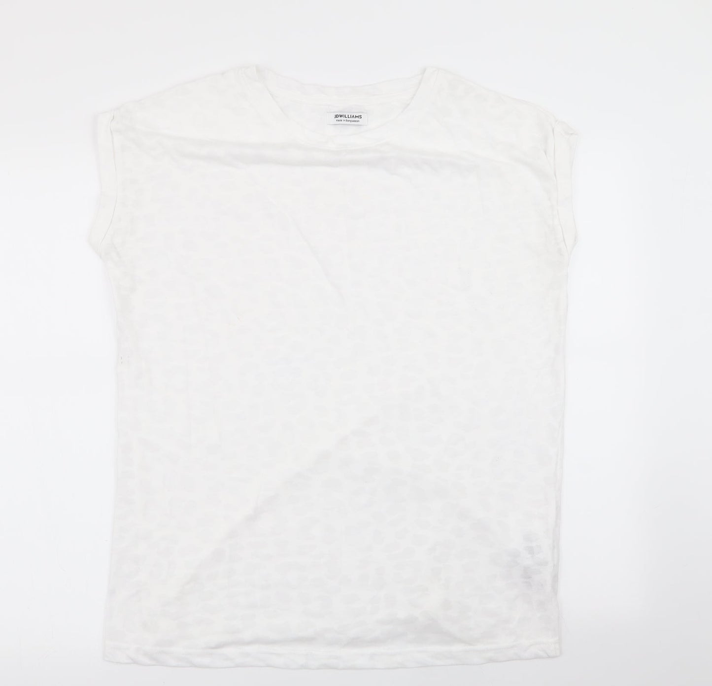 jd williams Womens White Animal Print  Basic T-Shirt Size 12
