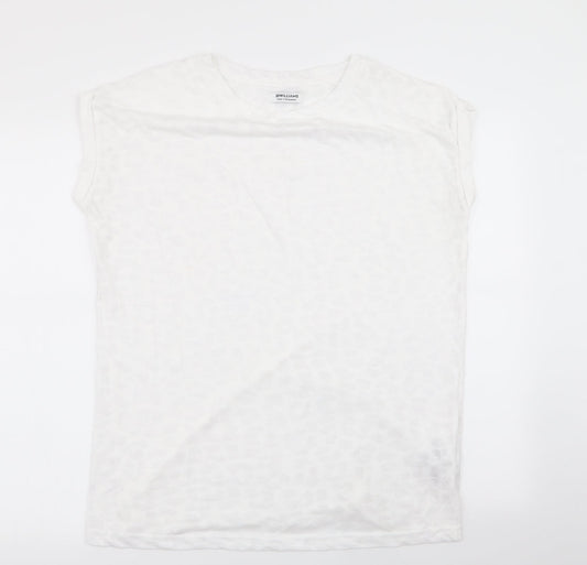 jd williams Womens White Animal Print  Basic T-Shirt Size 12